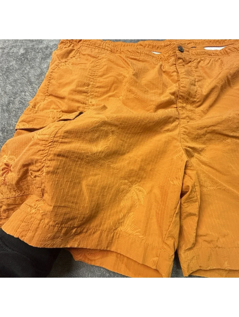 Tommy Bahama Men’s XL Orange Palm Tree Swim Trunks Cargo Board Shorts